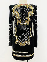 Mini Velvet Dress: Pearl & Bead Embellishments
